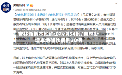 吉林新增本地确诊病例54例/吉林新增本地确诊病例30例